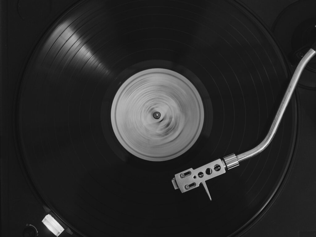 Pulse Records case study: vinyl record spinning on a turntable