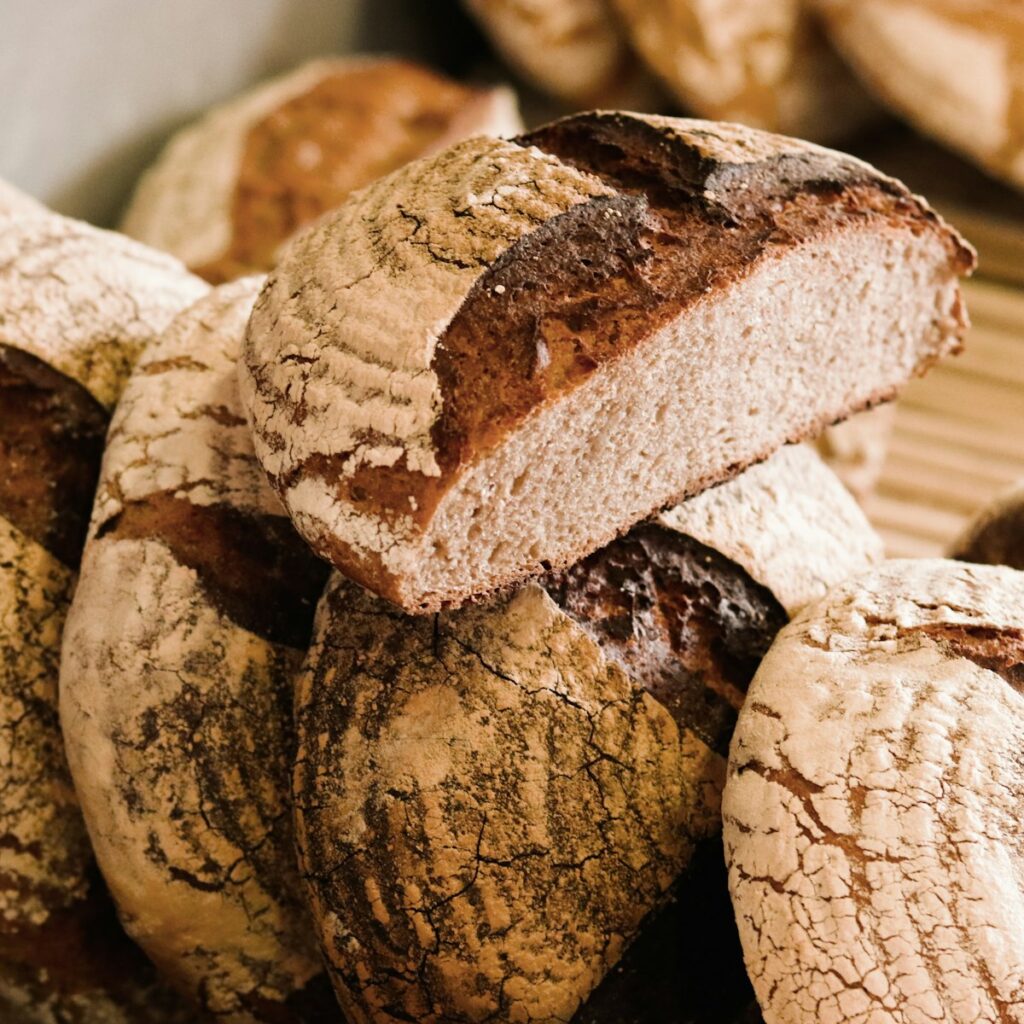Wood-fired rye sourdough loaves